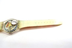 NEW Swatch Watch BISEX GK407 with Case and Papers 1997 Gents NEW BATTERY Vintage
