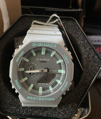 Casio G-SHOCK Analog-Digital Quartz 200m White Resin Watch Gray Dial 45mm