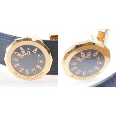 CORUM Admiral’s Cup Calf Leather Reversible Belt Navy x Camel Maximum Length 69.