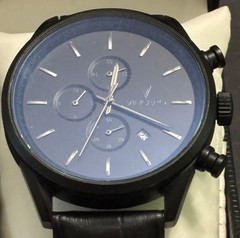 Vincero Matte Black Chronograph Watch Men’s 40mm Black Italian Leather Strap Box