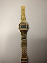 Gold Digital Wristwatch Alarm Chronograph Water Resistant Stainless Steel