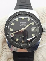 TITANUS WATCH SUB-MARINE DIVER MANUAL DATE MENS 34.5mm SWISS MADE
