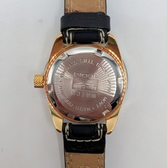 Vtg Reebok Sport Watch Silver/Gold-tone 100M Black Leather Band 28mm New Battery