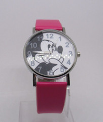 Mickey Mouse Watch Cartoon Face Womens Deep Rose SPLASH WATER RESISTANT Gift Box