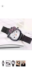 🎀NWT! STUNNING Hello Kitty Black Watch with Pink Jeweled Bow-Collectible!🎀