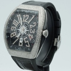 Franck Muller Vanguard Mens Watch V45SCDT 45mm Automatic Black Dial Steel