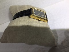 Vintage Jules Jurgensen Diamond Tank Genuine Leather Men’s Dress Watch Working!