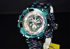 Invicta Reserve Venom Fusian Hybrid Swiss Master Calendar Steel Green Watch New