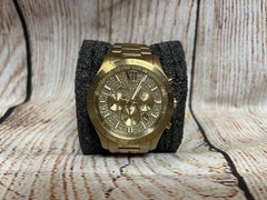MICHAEL KORS Oversized Berkley Pavé Gold-Tone Watch