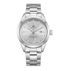 Kenneth Scott Men’s Analog Casual Watch | White Dial, Silver Case & Strap