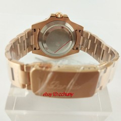40mm PARNIS black dial Sapphire glass rose gold date GMT automatic watch 2704