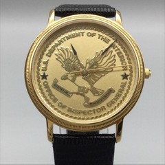 Franklin Mint US Dept Of Interior Inspector General Men Watch 35mm New Battery
