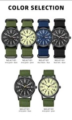 Durable Field Watch Easy Read Dial 24H Display Nylon Strap Quartz Movement