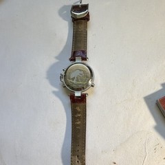 Stauer Osiris Quartz Moon Phase Day/Date Cream Roman Dial Brown Leather 50m