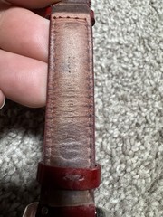 Michele Mini Urban Watch With Red Leather Band in Excellent Condition