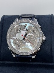 Jacob & Co. Five Time Zone 47mm Diamond Bezel MOP World Dial Full Set