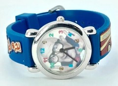 Kids Easy Read Blue Watch Silver Case Multicolor 3d Vehicles Theme Band PlayTime
