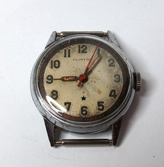 VTG RARE 1940’S SWISS CLINTON MILITARY 17’J MANUAL WIND WRISTWATCH 28MM RUNS