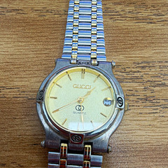 Gucci 9040L Quartz Gold Dial Two-Tone Stainless Bracelet Date Vintage 26mm