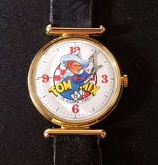 Vintage wind-up Tom Mix Ralston Six Shooter Advertising Character Watch READ