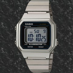 Casio B650WD-1A Unisex Digital Watch Stainless Steel Band Flash Alert LED New