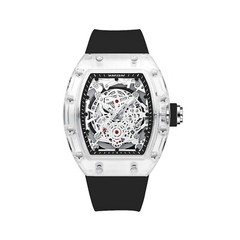 KIMSDUN Skeleton Sport Watches, Quartz Calendar Wristwatch,Tonneau Case, Unisex