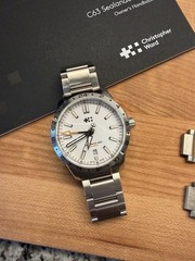 Christopher Ward C63 Sealander GMT Auto 39mm White Dial Steel Bracelet