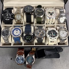 15 Mens lot of various brands, Watch Lot UnTested clean Condition Fossil Apple