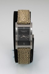 Kenneth Cole Watch Women Silver Stainless St Leather Beige Black WR Gray Quartz