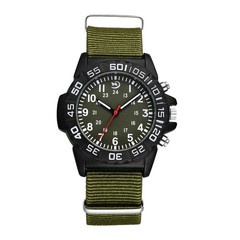 Mens 12/24H Nylon Band Wristwatch Arabic Numerals Dial Analog Quartz Nylon Strap