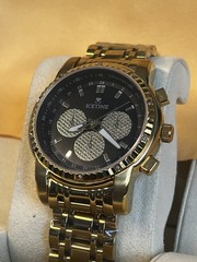 BRAND NEW IceTime 40mm Men’s Yellow Gold Steel 0.10ct Diamonds Black Dial 03184