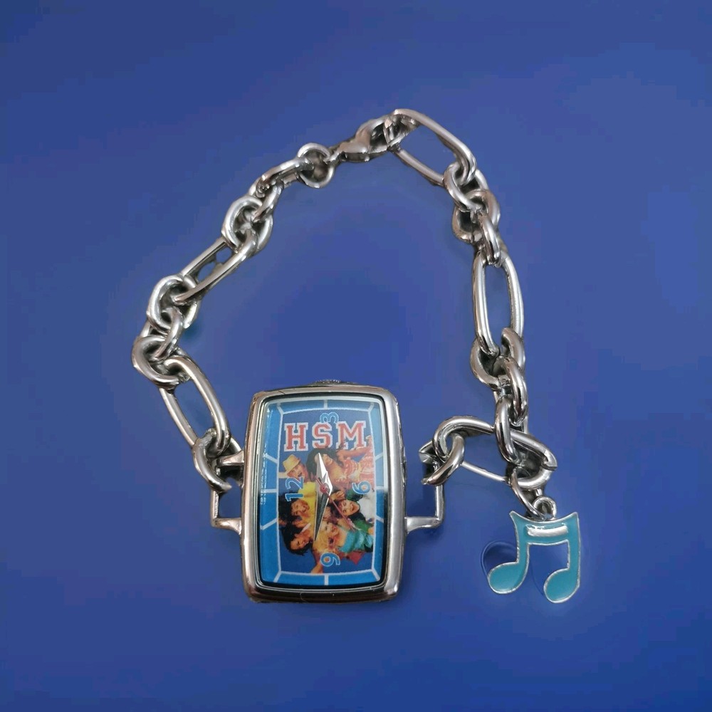 Silver Tone High School Musical Watch Bracelet With Music Note Charm RARE!! New