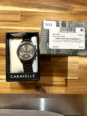 Caravelle Men’s Quartz Chronograph Gray Dial Black Metal Bracelet w/ Box