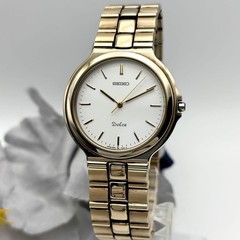 Seiko Dolce Quartz Men’s Tungsten Gold White Dial Wristwatch Japan