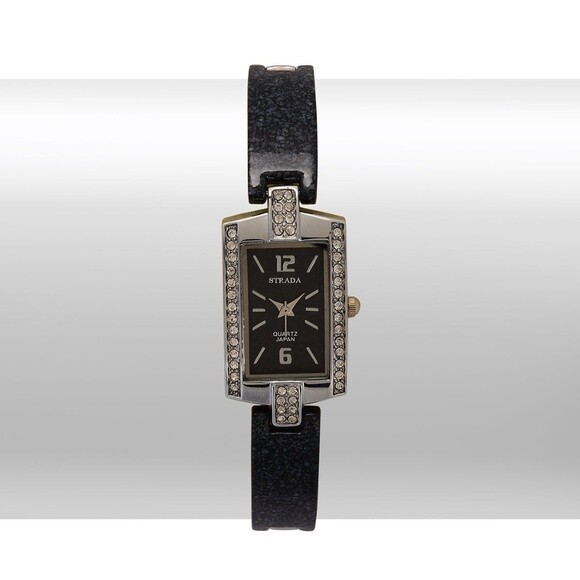 Austrian Crystal STRADA Watch Womens Chroma Silvertone SPLASH WATER RESISTANT