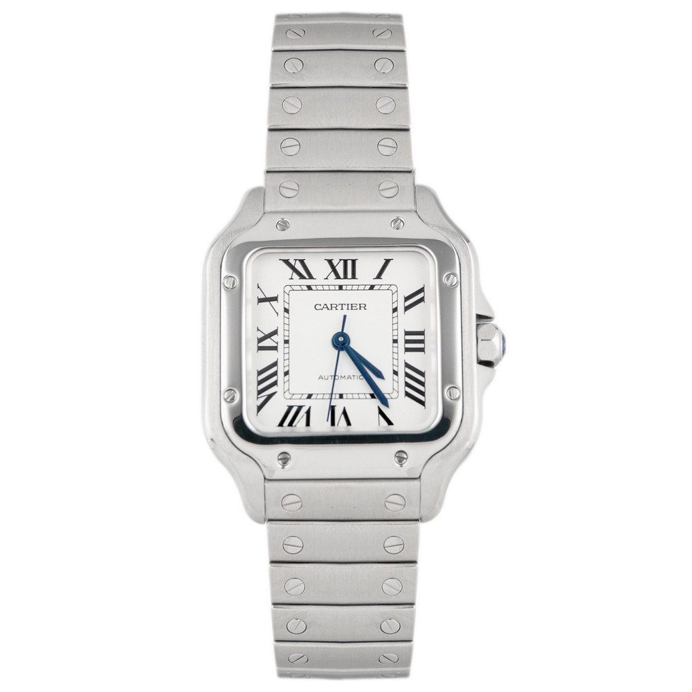 Cartier Santos Medium Stainless Steel White Dial 41.9mmX35.1mm WSSA0029 Full Set