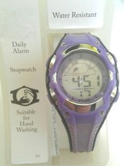Purple Black Silicone Daily Alarm Water Resistant Stopwatch