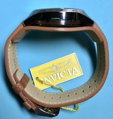 INVICTA BUNDT STRAP MULTI-DIAL DAY DATE COACHMAN QUARTZ WATCH BLACK BRONZE BROWN