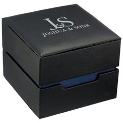 Joshua & Sons JX118BKYG Two Time Zones Black Leather Strap Mens Watch