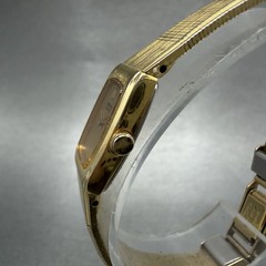 Seiko Tank Watch Women 13mm Champagne Dial Gold Tone Rectangle 2e20-5139 NewBatt