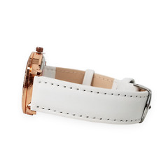 STRADA Rose Gold White Crystal Faux Leather Band Quartz 36MM Wrist Watch