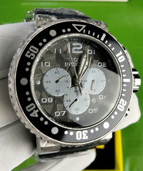 Invicta Pro Diver 48617 Men’s Watch 52mm Black Silver Chronograph Silicone Strap