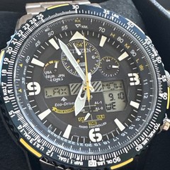 Citizen Men’s Air Chronograph Calendar Eco-Drive Silver Watch 45 MM JY8078-52L