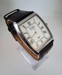 Vintage Barrel Tank Men’s Leather Watch