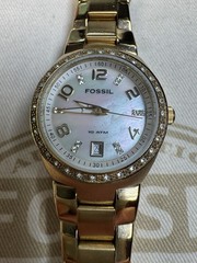 Fossil AM4219 Colleague Stainless Steel Mother-of-Pearl Quartz Watch