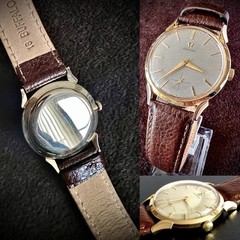 Collectible 1940s 14K Gold Omega Deville Trésor With Buffalo Calf Leather Strap
