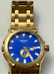 Renato Collezioni 10 Jewels Swiss Movement Men Watch Gold-Tone Steel New Battery