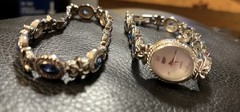 Gruen II Women GRT170 Dress Blue Stone Silver Tone Quartz 16mm Watch 7 1/2″