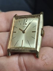 Timex Mercury 1969 Tank Style Gold Tone Mens Vintage 1960s Mechanical…