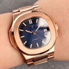 Rose Gold NH35A Tandorio 100M Dive Automatic Watch Men Square Case White Black